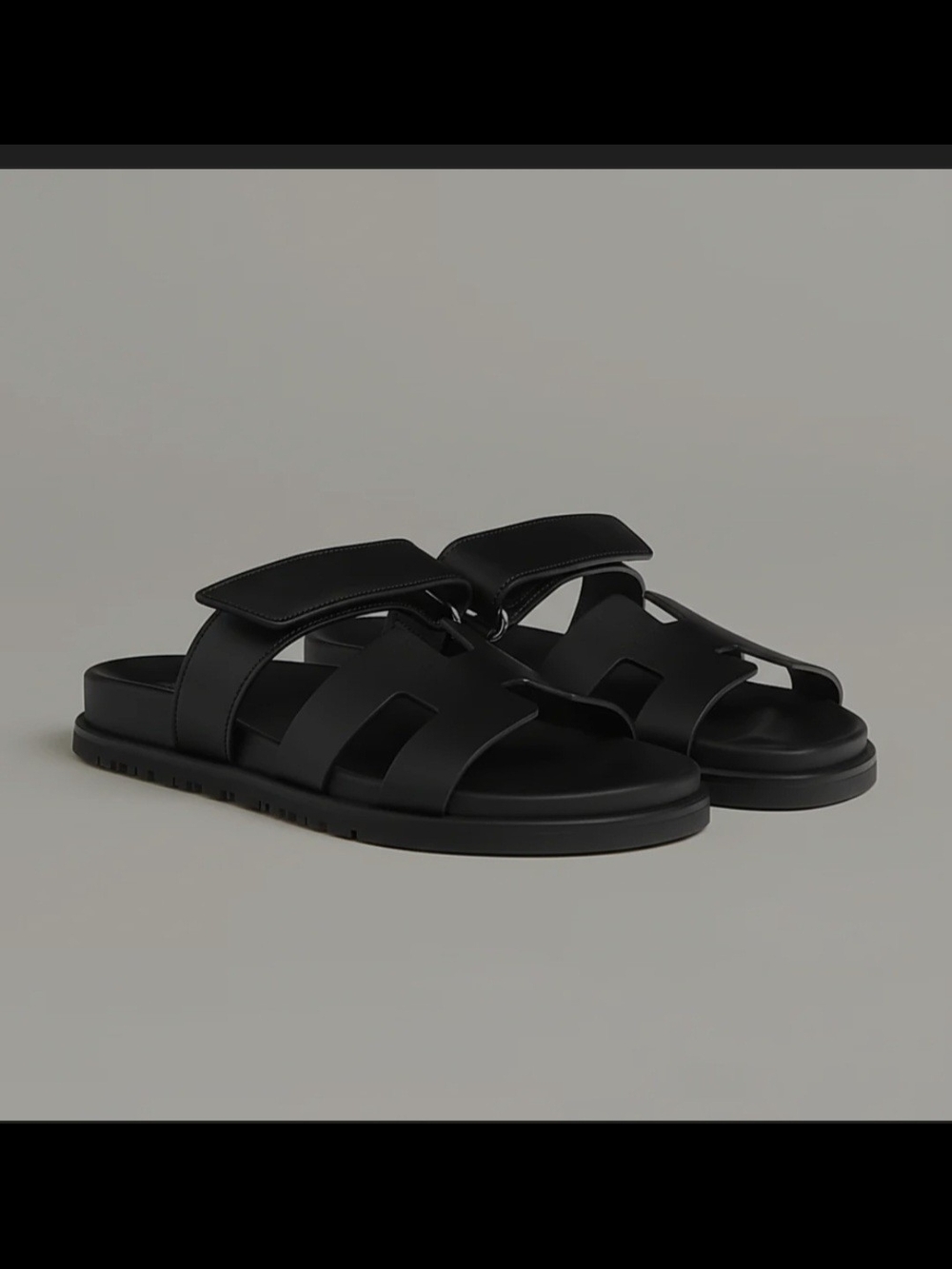 Black Slide Sandals - Modern Minimalist